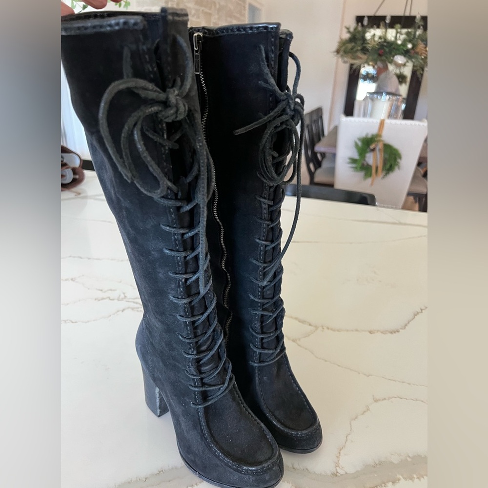 Frye women’s black suede boots
